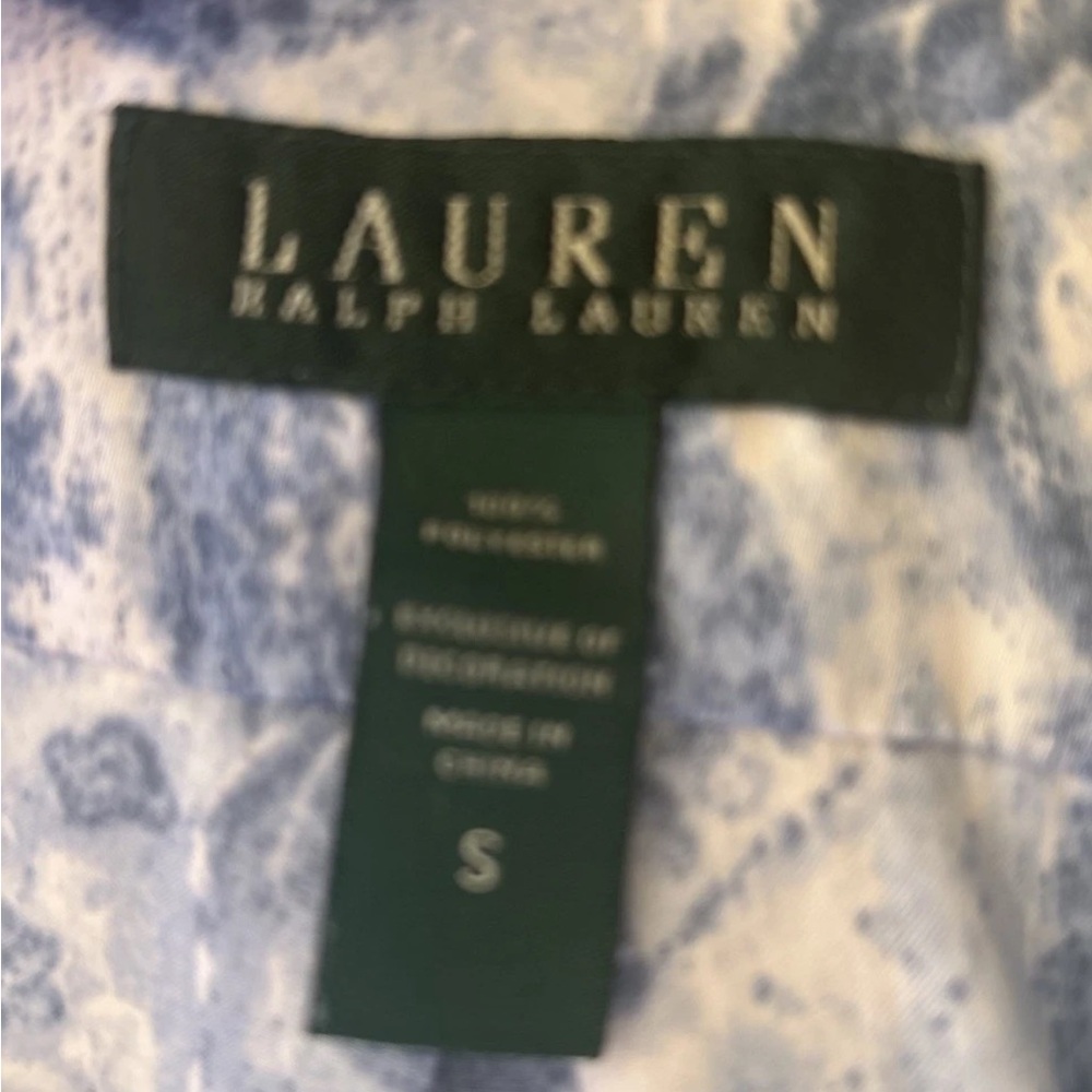 Ralph Lauren Blue Paisley Night Shirt Small Embroidered Logo Womens Preppy - Picture 7 of 7